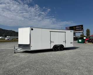 Thumbnail Photo of 2027 Alcom XLT Pro 8.5x20 Car Hauler Enclosed Cargo Trailer w/ Side escape door & Translucent Roof 7000lb GVW White Polycor Exterior