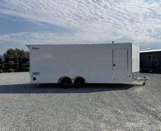 Thumbnail Photo of 2027 Alcom XLT Pro 8.5x20 Car Hauler Enclosed Cargo Trailer w/ Side escape door & Translucent Roof 7000lb GVW White Polycor Exterior