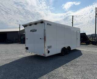 Thumbnail Photo of 2027 Alcom XLT Pro 8.5x20 Car Hauler Enclosed Cargo Trailer w/ Side escape door & Translucent Roof 7000lb GVW White Polycor Exterior