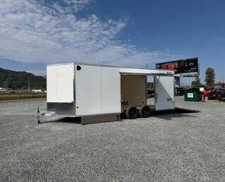 Thumbnail Photo of 2027 Alcom XLT Pro 8.5x20 Car Hauler Enclosed Cargo Trailer w/ Side escape door & Translucent Roof 7000lb GVW White Polycor Exterior