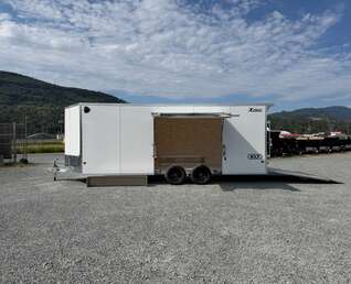 Thumbnail Photo of 2027 Alcom XLT Pro 8.5x20 Car Hauler Enclosed Cargo Trailer w/ Side escape door & Translucent Roof 7000lb GVW White Polycor Exterior