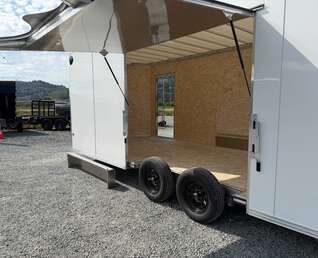Thumbnail Photo of 2027 Alcom XLT Pro 8.5x20 Car Hauler Enclosed Cargo Trailer w/ Side escape door & Translucent Roof 7000lb GVW White Polycor Exterior