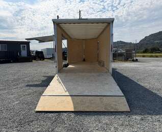 Thumbnail Photo of 2027 Alcom XLT Pro 8.5x20 Car Hauler Enclosed Cargo Trailer w/ Side escape door & Translucent Roof 7000lb GVW White Polycor Exterior