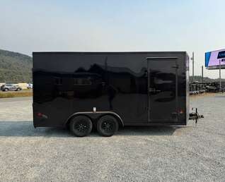 Thumbnail Photo of 2027 Royal 7.5X16 V-NOSE RAMP DOOR EXTRA HEIGHT Cargo / Enclosed Trailer GLOSS Black w/ Blackout Package 7700lb GVW (GSR)