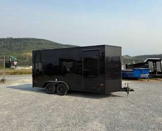 Thumbnail Photo of 2027 Royal 7.5X16 V-NOSE RAMP DOOR EXTRA HEIGHT Cargo / Enclosed Trailer GLOSS Black w/ Blackout Package 7700lb GVW (GSR)