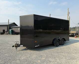Thumbnail Photo of 2027 Royal 7.5X16 V-NOSE RAMP DOOR EXTRA HEIGHT Cargo / Enclosed Trailer GLOSS Black w/ Blackout Package 7700lb GVW (GSR)