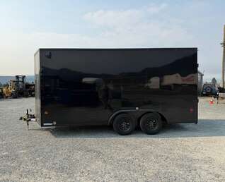 Thumbnail Photo of 2027 Royal 7.5X16 V-NOSE RAMP DOOR EXTRA HEIGHT Cargo / Enclosed Trailer GLOSS Black w/ Blackout Package 7700lb GVW (GSR)