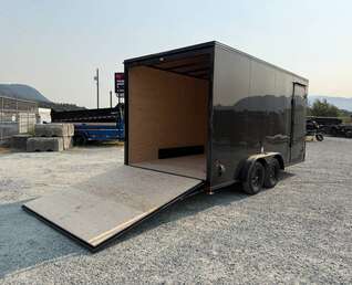 Thumbnail Photo of 2027 Royal 7.5X16 V-NOSE RAMP DOOR EXTRA HEIGHT Cargo / Enclosed Trailer GLOSS Black w/ Blackout Package 7700lb GVW (GSR)