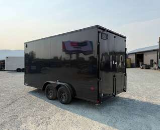 Thumbnail Photo of 2027 Royal 7.5X16 V-NOSE RAMP DOOR EXTRA HEIGHT Cargo / Enclosed Trailer GLOSS Black w/ Blackout Package 7700lb GVW (GSR)