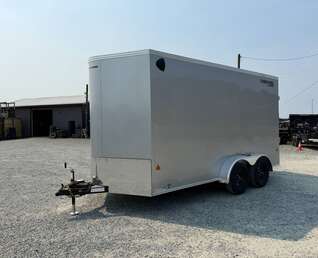 Thumbnail Photo of 2027 Royal Cargo 7X14 V Nose 7700LB GVW RAMP DOOR Enclosed Trailer Extra Tall SILVER (GSR)
