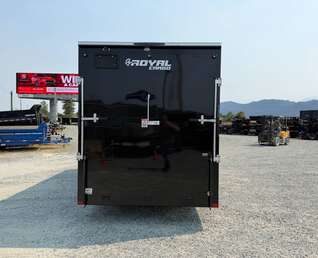Thumbnail Photo of 2027 Royal 7x16 Enclosed Cargo Trailer V Nose Ramp Door Black 7700lb GVW Extra Height (GSR)