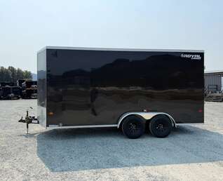 Thumbnail Photo of 2027 Royal 7x16 Enclosed Cargo Trailer V Nose Ramp Door Black 7700lb GVW Extra Height (GSR)