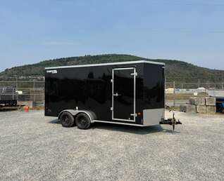 Thumbnail Photo of 2027 Royal 7x16 Enclosed Cargo Trailer V Nose Ramp Door Black 7700lb GVW Extra Height (GSR)