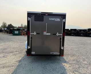 Thumbnail Photo of 2026 Royal Cargo 5x10 Cargo Enclosed Trailer V Nose Ramp Door Charcoal Grey Side Door (GSR)