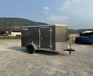 Thumbnail Photo of 2026 Royal Cargo 5x10 Cargo Enclosed Trailer V Nose Ramp Door Charcoal Grey Side Door (GSR)