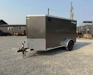 Thumbnail Photo of 2026 Royal Cargo 5x10 Cargo Enclosed Trailer V Nose Ramp Door Charcoal Grey Side Door (GSR)