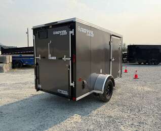 Thumbnail Photo of 2026 Royal Cargo 5x10 Cargo Enclosed Trailer V Nose Ramp Door Charcoal Grey Side Door (GSR)