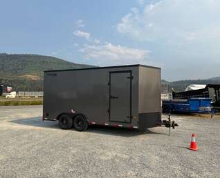 Thumbnail Photo of 2027 Royal Cargo 8.5X16 V NOSE Cargo / Enclosed Trailer Charcoal Grey w/ BLACKOUT PKG RAMP DOOR EXTRA HEIGHT 11,400LB GVW (GSR)