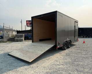 Thumbnail Photo of 2027 Royal Cargo 8.5X16 V NOSE Cargo / Enclosed Trailer Charcoal Grey w/ BLACKOUT PKG RAMP DOOR EXTRA HEIGHT 11,400LB GVW (GSR)