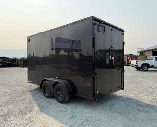 Thumbnail Photo of 2027 Royal Cargo 7X14 V Nose 7700LB GVW RAMP DOOR Black w/ Blackout Package Enclosed Cargo Trailer Extra Tall (GSR)