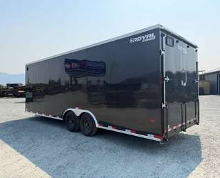 Thumbnail Photo of 2027 Royal Cargo 8.5x24 V Nose Car Hauler Cargo / Enclosed Trailer 11,400lb GVW GLOSS Black Ramp Door Extra Height (GSR)