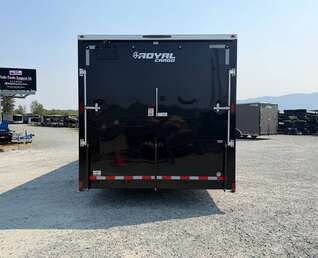 Thumbnail Photo of 2027 Royal Cargo 8.5x24 V Nose Car Hauler Cargo / Enclosed Trailer 11,400lb GVW GLOSS Black Ramp Door Extra Height (GSR)