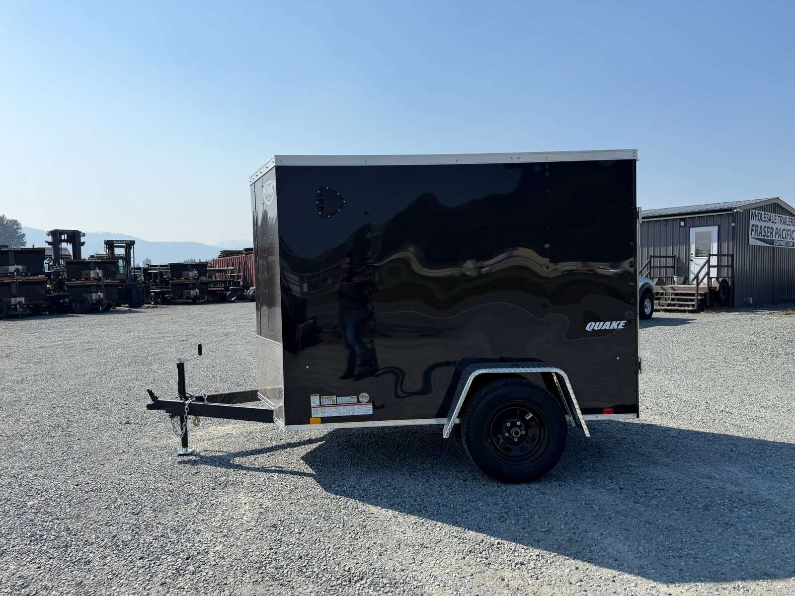 Photo of 2027 Impact 5x8 Quake V Nose Cargo Enclosed Trailer Ramp Door Black 2990lb GVW