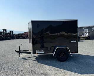 Thumbnail Photo of 2027 Impact 5x8 Quake V Nose Cargo Enclosed Trailer Ramp Door Black 2990lb GVW