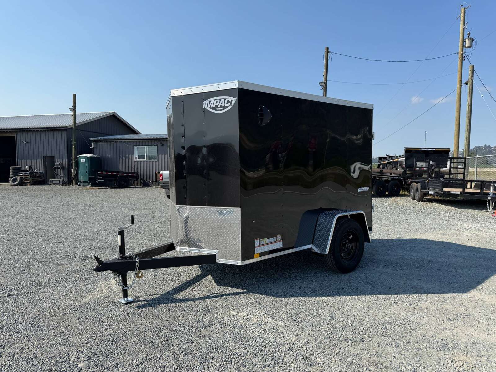 Photo of 2027 Impact 5x8 Quake V Nose Cargo Enclosed Trailer Ramp Door Black 2990lb GVW