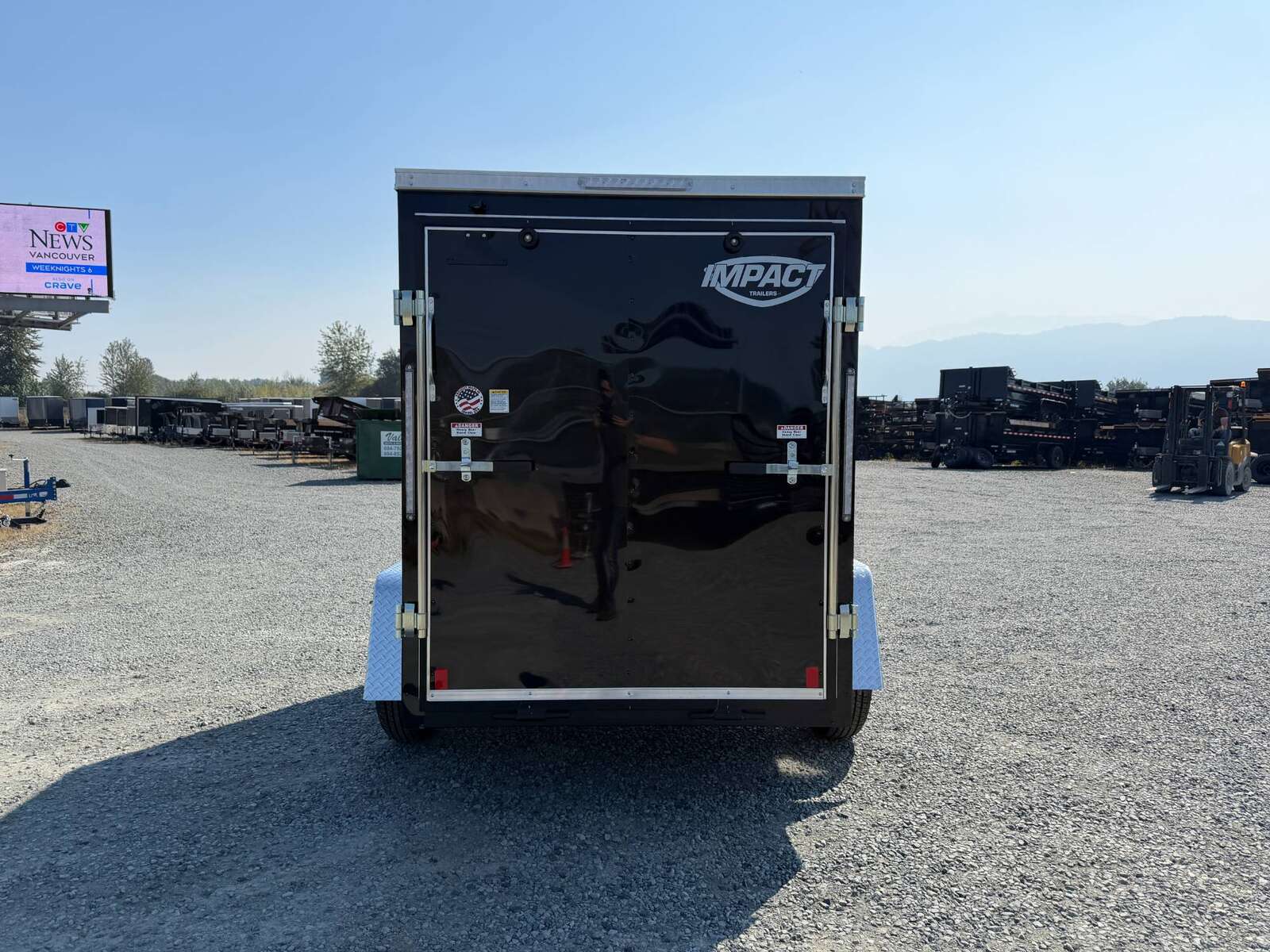 Photo of 2027 Impact 5x8 Quake V Nose Cargo Enclosed Trailer Ramp Door Black 2990lb GVW