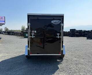 Thumbnail Photo of 2027 Impact 5x8 Quake V Nose Cargo Enclosed Trailer Ramp Door Black 2990lb GVW