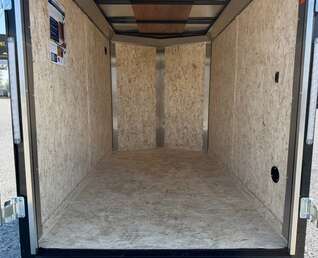 Thumbnail Photo of 2027 Impact 5x8 Quake V Nose Cargo Enclosed Trailer Ramp Door Black 2990lb GVW