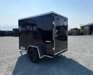 Thumbnail Photo of 2027 Impact 5x8 Quake V Nose Cargo Enclosed Trailer Ramp Door Black 2990lb GVW