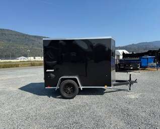 Thumbnail Photo of 2027 Impact 5x8 Quake V Nose Cargo Enclosed Trailer Ramp Door Black 2990lb GVW