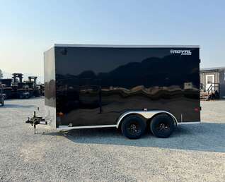 Thumbnail Photo of 2027 Royal Cargo 7X14 V Nose 7700LB GVW BARN DOORS Gloss Black Enclosed Cargo Trailer Extra Tall