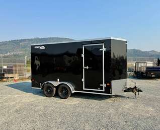 Thumbnail Photo of 2027 Royal Cargo 7X14 V Nose 7700LB GVW BARN DOORS Gloss Black Enclosed Cargo Trailer Extra Tall
