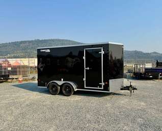 Thumbnail Photo of 2027 Royal Cargo 7X14 V Nose 7700LB GVW BARN DOORS Gloss Black Enclosed Cargo Trailer Extra Tall