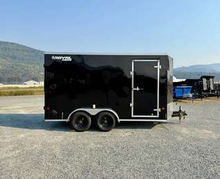 Thumbnail Photo of 2027 Royal Cargo 7X14 V Nose 7700LB GVW BARN DOORS Gloss Black Enclosed Cargo Trailer Extra Tall