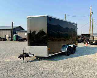 Thumbnail Photo of 2027 Royal Cargo 7X14 V Nose 7700LB GVW BARN DOORS Gloss Black Enclosed Cargo Trailer Extra Tall