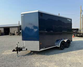 Thumbnail Photo of 2027 Royal Cargo 7X14 V Nose 7700LB GVW RAMP DOOR Blue Enclosed Cargo Trailer Extra Tall (GSR)