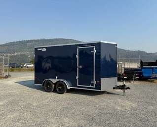 Thumbnail Photo of 2027 Royal Cargo 7X14 V Nose 7700LB GVW RAMP DOOR Blue Enclosed Cargo Trailer Extra Tall (GSR)