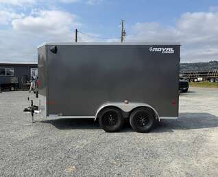 Thumbnail Photo of 2027 Royal Cargo 6x12 V Nose Cargo / Enclosed Trailer Ramp Door Charcoal Grey Tandem Axle 7700lb GVW (GSR)