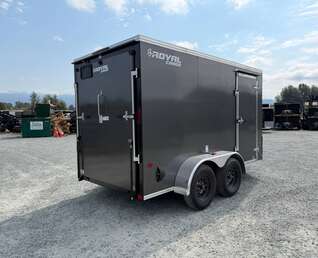 Thumbnail Photo of 2027 Royal Cargo 6x12 V Nose Cargo / Enclosed Trailer Ramp Door Charcoal Grey Tandem Axle 7700lb GVW (GSR)
