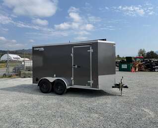 Thumbnail Photo of 2027 Royal Cargo 6x12 V Nose Cargo / Enclosed Trailer Ramp Door Charcoal Grey Tandem Axle 7700lb GVW (GSR)