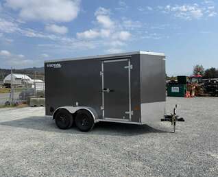 Thumbnail Photo of 2027 Royal Cargo 6x12 V Nose Cargo / Enclosed Trailer Ramp Door Charcoal Grey Tandem Axle 7700lb GVW (GSR)
