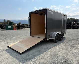 Thumbnail Photo of 2027 Royal Cargo 6x12 V Nose Cargo / Enclosed Trailer Ramp Door Charcoal Grey Tandem Axle 7700lb GVW (GSR)