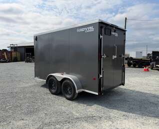 Thumbnail Photo of 2027 Royal Cargo 6x12 V Nose Cargo / Enclosed Trailer Ramp Door Charcoal Grey Tandem Axle 7700lb GVW (GSR)