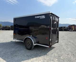 Thumbnail Photo of 2027 Royal Cargo 5x10 Enclosed Cargo Trailer V Nose Gloss Black Ramp Door 2990lb GVW (GSR)