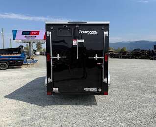 Thumbnail Photo of 2027 Royal Cargo 5x10 Enclosed Cargo Trailer V Nose Gloss Black Ramp Door 2990lb GVW (GSR)