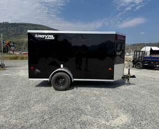 Thumbnail Photo of 2027 Royal Cargo 5x10 Enclosed Cargo Trailer V Nose Gloss Black Ramp Door 2990lb GVW (GSR)